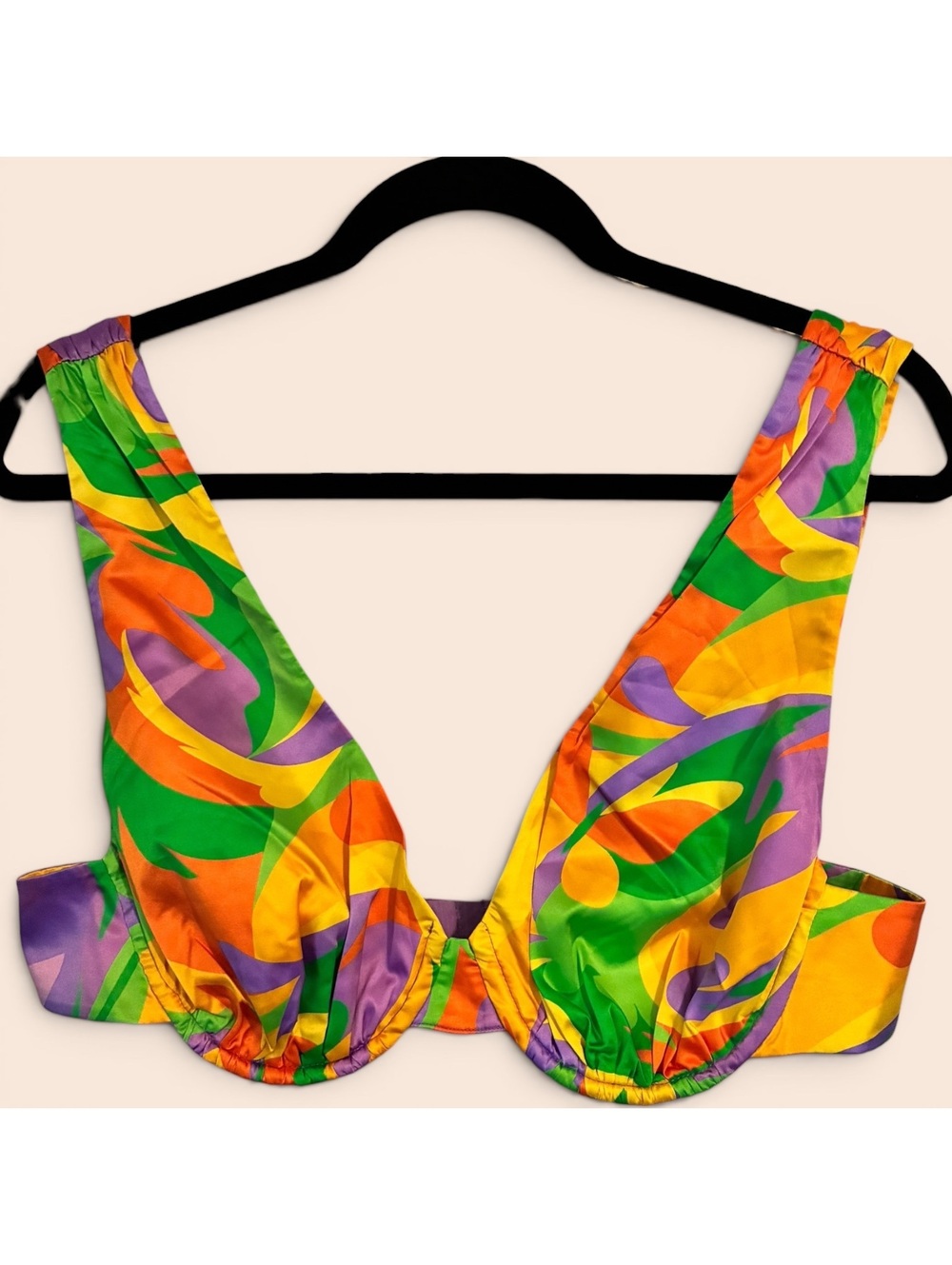 Danielle Bernstein x WeWoreWhat Saved by the Bell Underwire V Nek Crop Top L